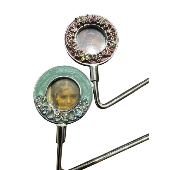 SPRING STREET SET OF 2 MAGNETIC FRAME PURSE HOOKS HANDBAG HOLDERS FOLDING - Picture 2 of 4